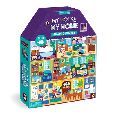 My House, My Home 100 Piece House-Shaped Puzzle by Illustrated By Eloise Narrigan Mudpuppy