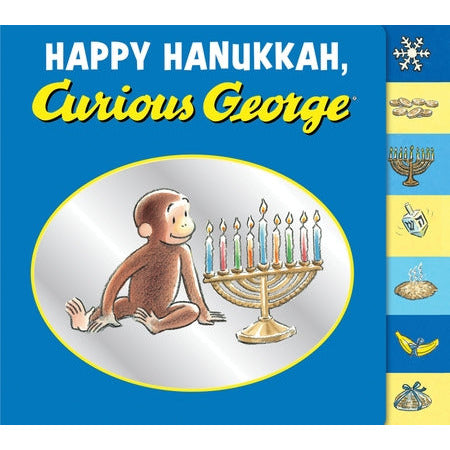 Happy Hanukkah, Curious George Tabbed Board Book: A Hanukkah Holiday Book for Kids by H. A. Rey