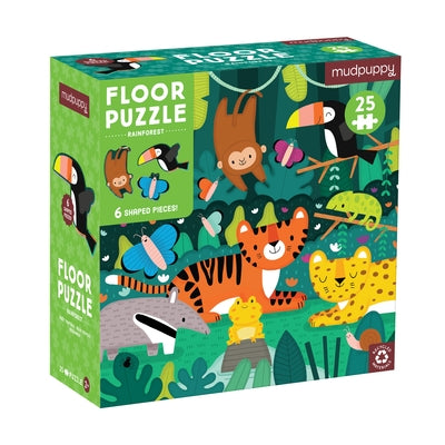 Rainforest 25 Piece Floor Puzzle with Shaped Pieces by Galison Mudpuppy