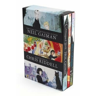Neil Gaiman/Chris Riddell 3-Book Box Set: Coraline; The Graveyard Book; Fortunately, the Milk by Neil Gaiman