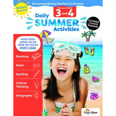 Daily Summer Activities: Moving from 3rd Grade to 4th Grade, Grades 3-4 by Evan-Moor Educational Publishers