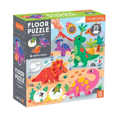 Dinosaur Park 25 Piece Floor Puzzle with Shaped Pieces by Galison Mudpuppy